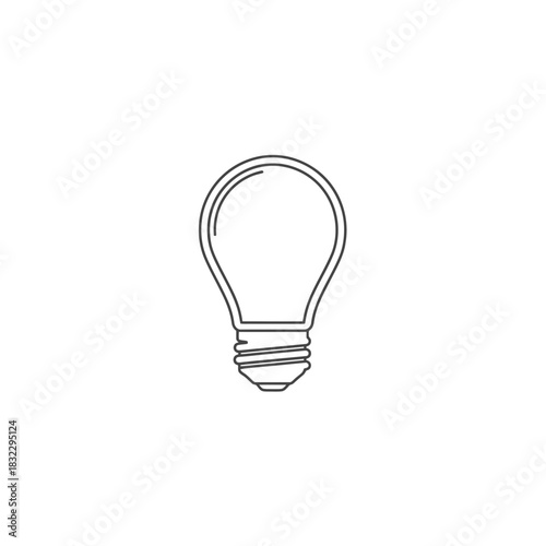 Light bulb outline illustration on a white background  