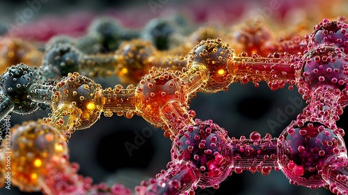 Molecular structure nanotechnology graphene molecule science atom connection