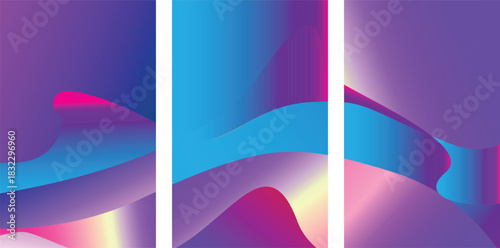 Soft color abstract pastel holographic gradients
