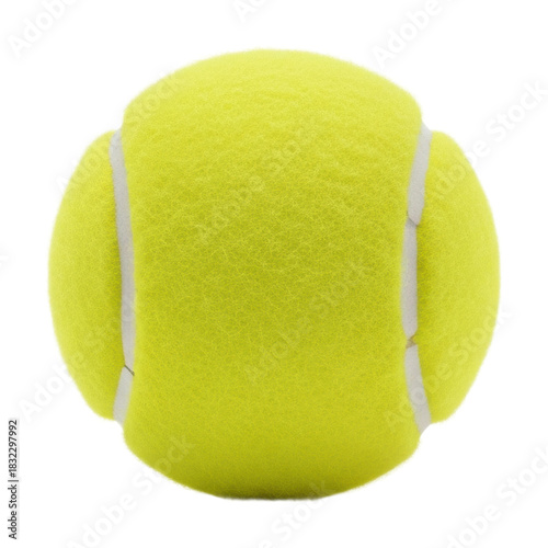 Tennis ball sports equipment focused view action isolated on transparent background
