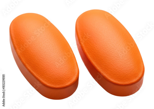 Unlocking nutritional benefits of orange tablets in supplements isolated on transparent background