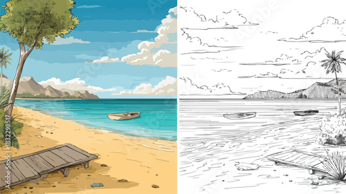 Serenity Beach Landscape Sunset View Picture