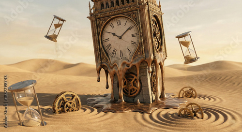 old clock in the desert