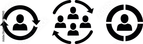 People connection and collaboration icons isolated on transparent background