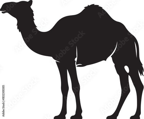 Camel silhouette vector design animal with hump desert wildlife transportation
