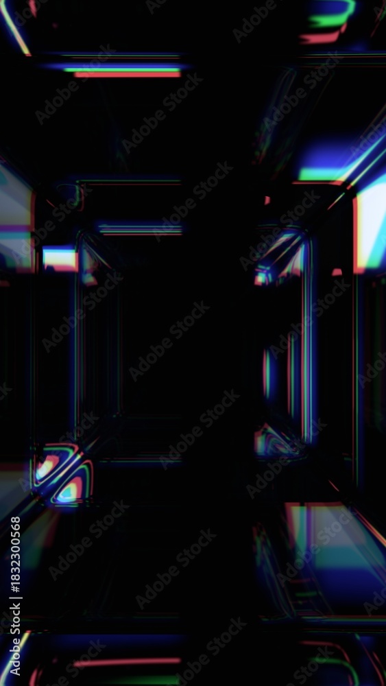 Obraz premium Abstract futuristic design, dark background, vertical orientation, 3d render