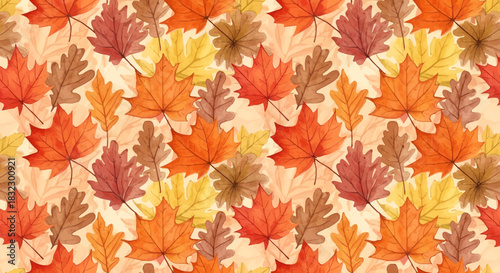 Celebrate the vibrant autumn season with this beautiful watercolor maple leaf pattern, perfect for fall designs and Thanksgiving projects with rustic charm