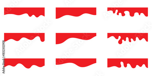 Collection of dividers shape templates. Modern separator header for website and app. Curve lines, wave collection of abstract design element for top and bottom page web site. 