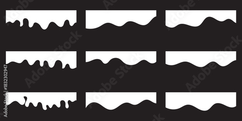 Collection of wavy Red decorative border for web design element vector. Website divider border vector illustration. Collection of dividers shape red templates.Red curve top headline. banner header