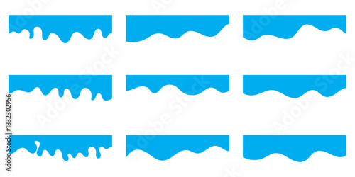 Collection of wavy Red decorative border for web design element vector. Website divider border vector illustration. Collection of dividers shape red templates.Red curve top headline. banner header