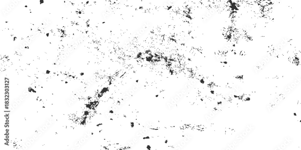 Naklejka premium Black ink splashes and drops form a grunge texture on a clear white background