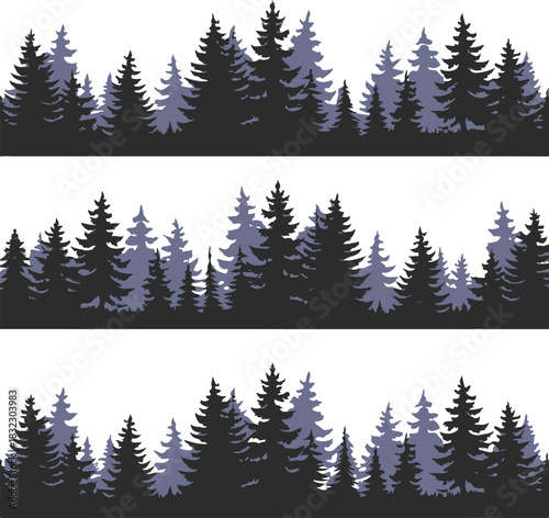 Minimalist Tree Line Graphic - High-Quality Vector Silhouette for Digital Design
