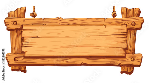 Cartoon Wooden Frame with Sign Picture for Decoration and Design Inspiration