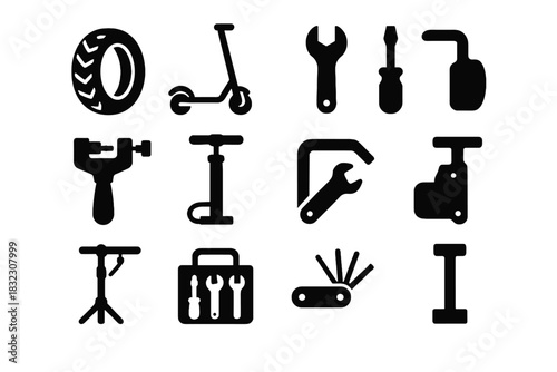 Key screwdriver vector electric icon alignment micro repair mobility tray multitool tool