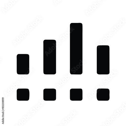 Music equalizer bars rising vector icon