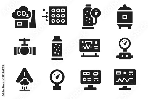 Carbon absorber vector display control icon pressure capture flow filter unit gauge