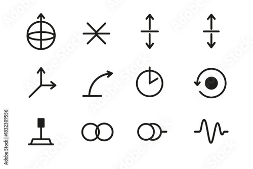 Arc quantum operations icon vector phase amplitude pad qubit rotation entangled decoherence