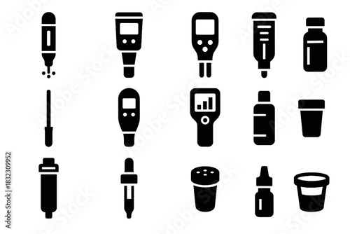 Icon dropper water probe vector calibration temperature nitrate portable ph scanner handheld