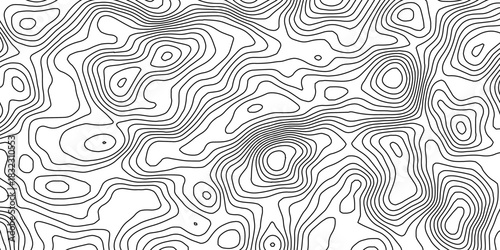 Topographic wave and curve line contour map background. Abstract wavy topographic map and curved lines background. Abstract geographic wave grid line map.