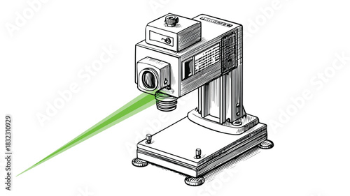 Professional Laser Vector with Outline Isolated on White Background