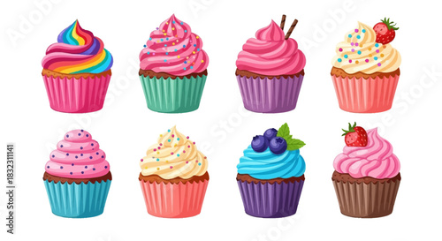 set of cupcakes