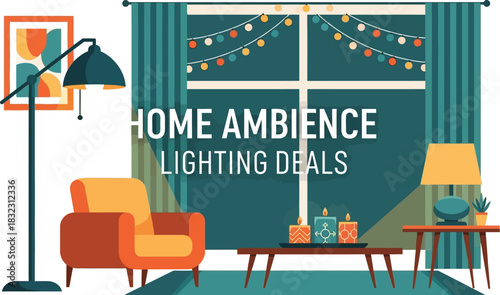 Home ambience lighting deals with a cozy living room interior design