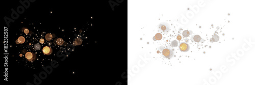 Bokeh lights effect background. Christmas glowing background glowing bokeh lights confetti and glitter texture overlay for your design.Vector and PNG	
