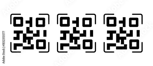 Smart QR Code Scan Icon scanning symbol, digital access, technology, stroke filled and colored icon set.