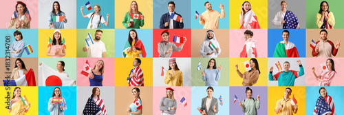 Collage of many people with...
