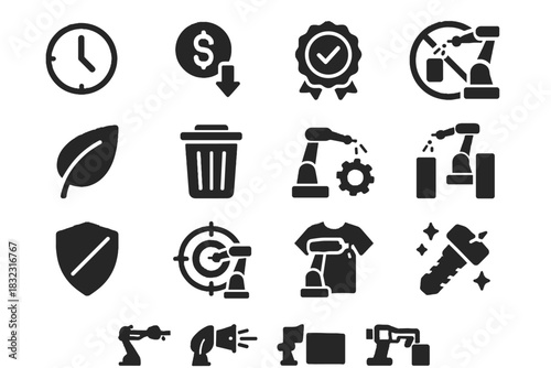 Painter icon production no high design human precision robot vector quality efficiency