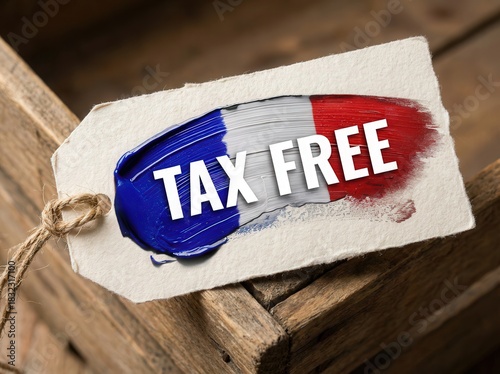 Tax-Free Shopping Tag with French Flag Motif