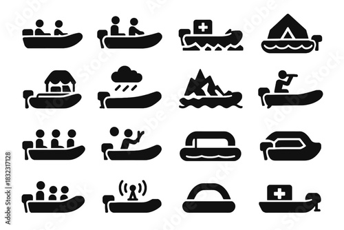 Ice icon medical boat supply nano rescue vector micro life delivery