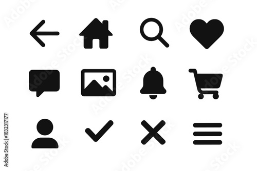 Marks simplicity speech vector iconic icons icon letters cyrillic labels no characters