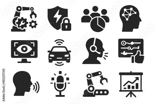 Fraud financial engines ai icon vector sentiment icons vision recommendation assistants builder