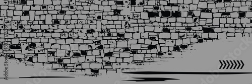 grey black brush wrap car sticker pattern abstract banner sporty lines black. illustration modern.