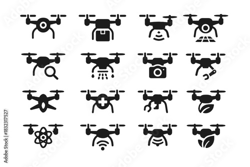 Mapping icon vector communication agricultural photography environmental collection industrial drone research