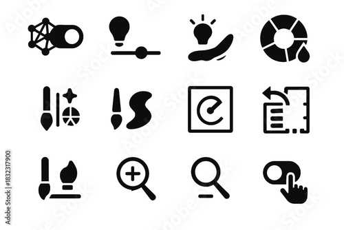 Neural brush smart smoothing canvas meter ai toggle vector icon scale painter