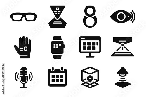 Display interface vector motion icon icons surface ar holographic futuristic sensor tracking