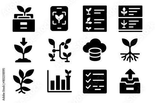 Icon instruction archive plant compatibility chart upload vector categorized type digital structure