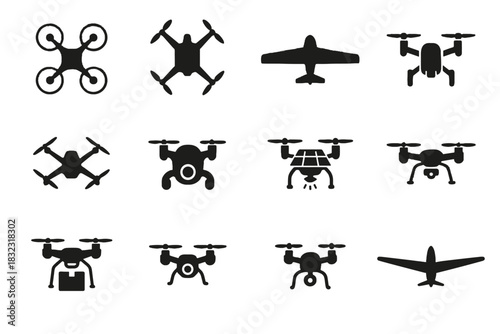 Shape indoor form underwater hexacopter vector diverse spray type drone icon
