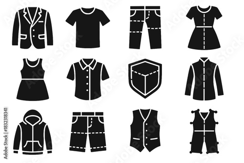 Vector blouse set uniform icon hoodie frame arc jeans jumpsuit vest fashion