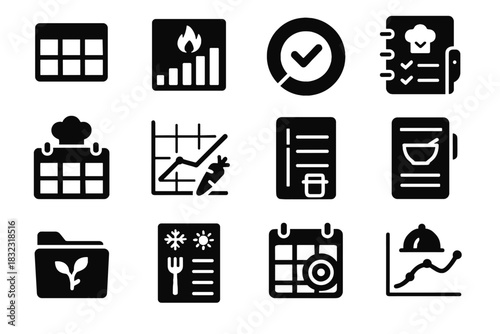 Plan virtual tracker menu planning node vector shopping icon leftovers graph meal