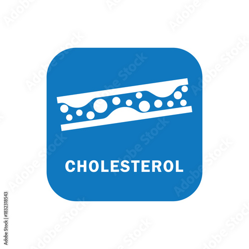Cholesterol flat icon.  Cholesterol icon for app and web design, templates. Vector illustration