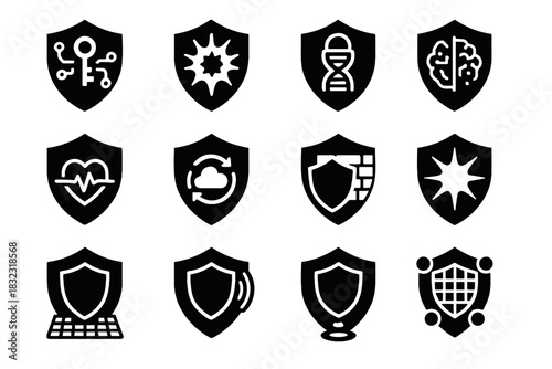 Cyber scanner dna vector shields cloudless futuristic sensor beam pulse icon firewall