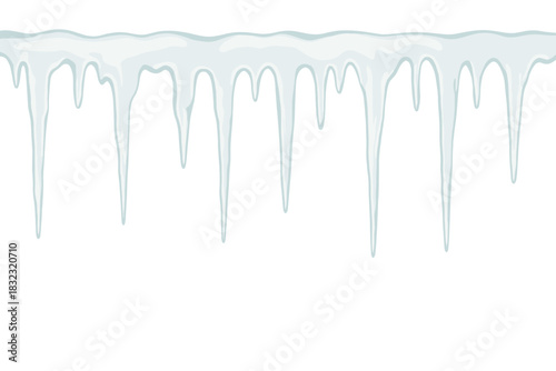 Glowing icicle drip effect on dark frosted background