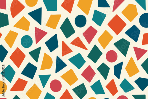Colorful abstract geometric shapes seamless pattern