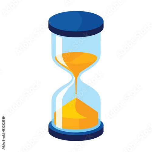 Isometric Hourglass or Sand Clock - Time Management Vector