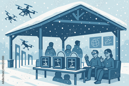 Winter tech hub with drones, 3D printing, and virtual reality experience