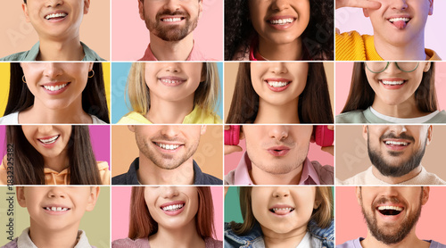 Collage of happy people on ...