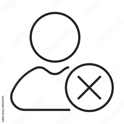 user account rejection line icon